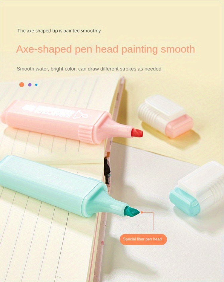 Morandi Color Highlighter Axe shaped Pen Head Suitable For - Temu