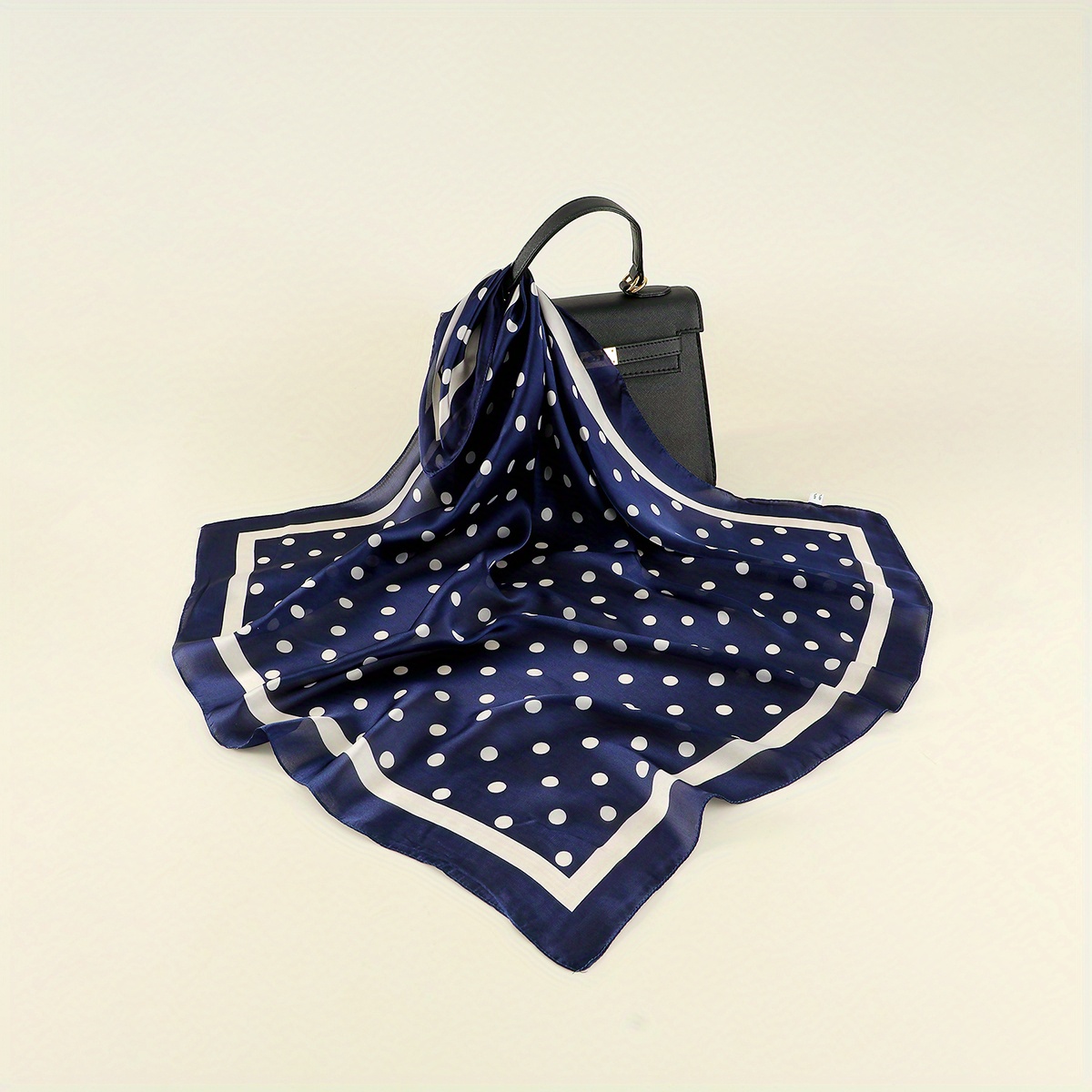 Polka Dot Print Square Scarf Solid Bandana Woman Neckerchief