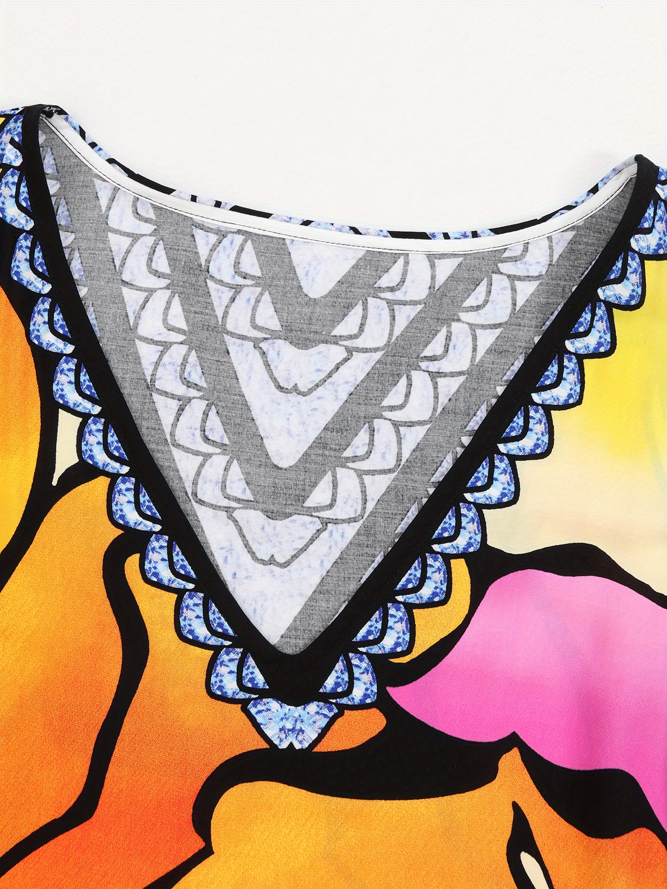 Tie Dye Batwing Sleeve Oversized Dress Vacation V Neck Loose Temu