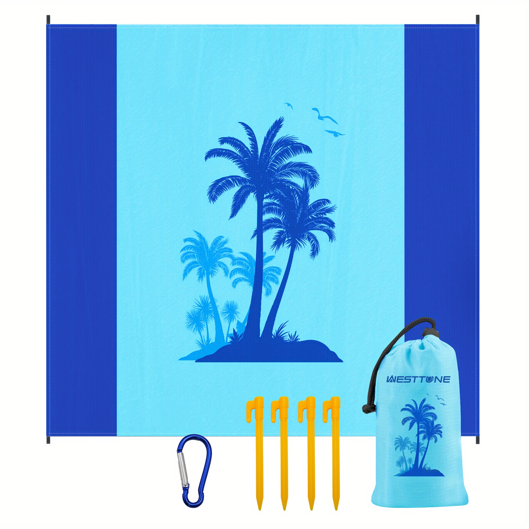 Waterproof Foldable Beach Mat Plaid Outdoor Camping