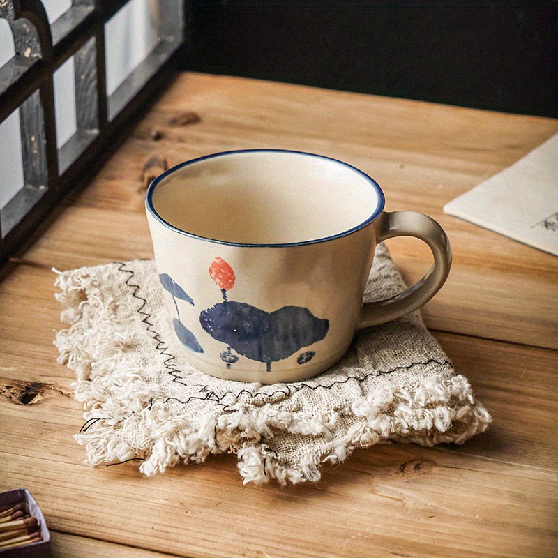 Vintage Blue Color Mug Teacup Mug Resistant Pattern Men - Temu