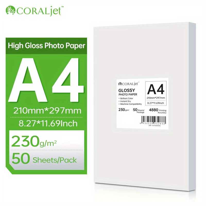 Papier Photo Brillant A4 50 Feuilles