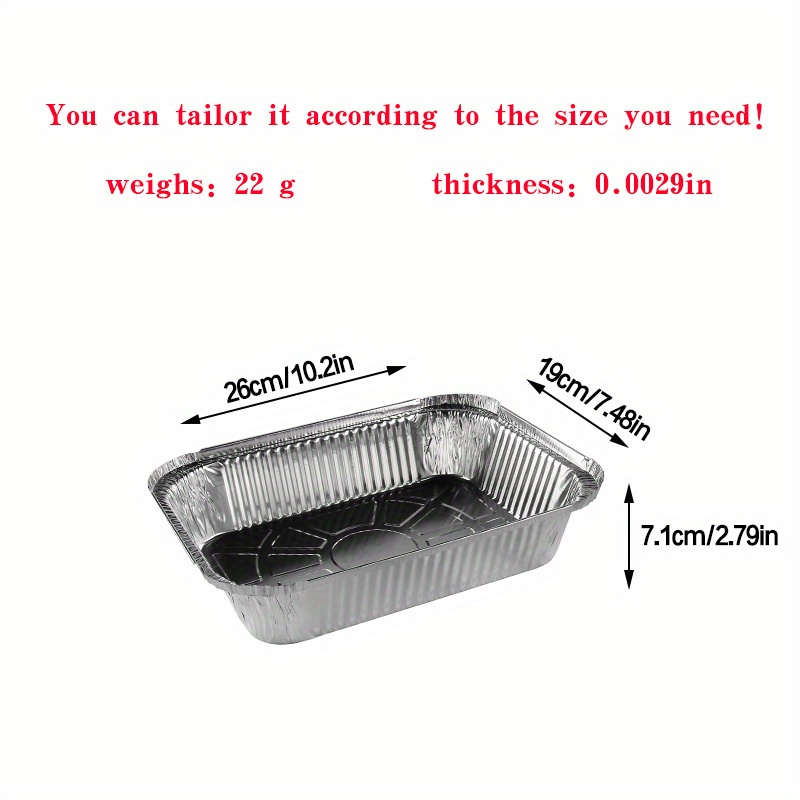 20pcs Disposable Aluminum Foil Baking Pans, 7.2''x 5.2'' X 1.9