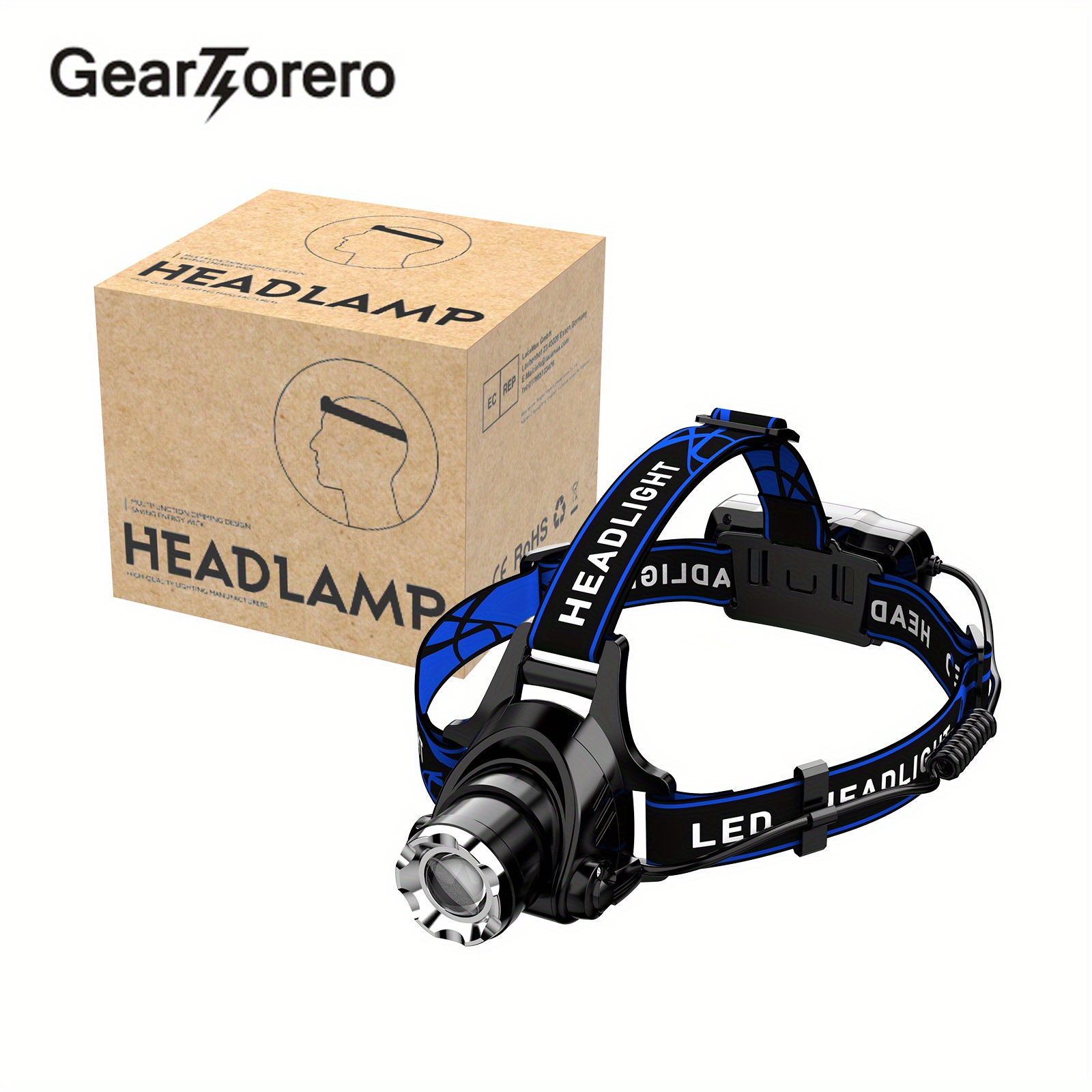 Modes Lighting High Lumen Headlamp, 5h Long Battery Life Led Head Lamp,  Ipx44 Waterproof Zoom 90°angle Adjustable Light For Outdoor Camping Running  Hunting Reading Temu