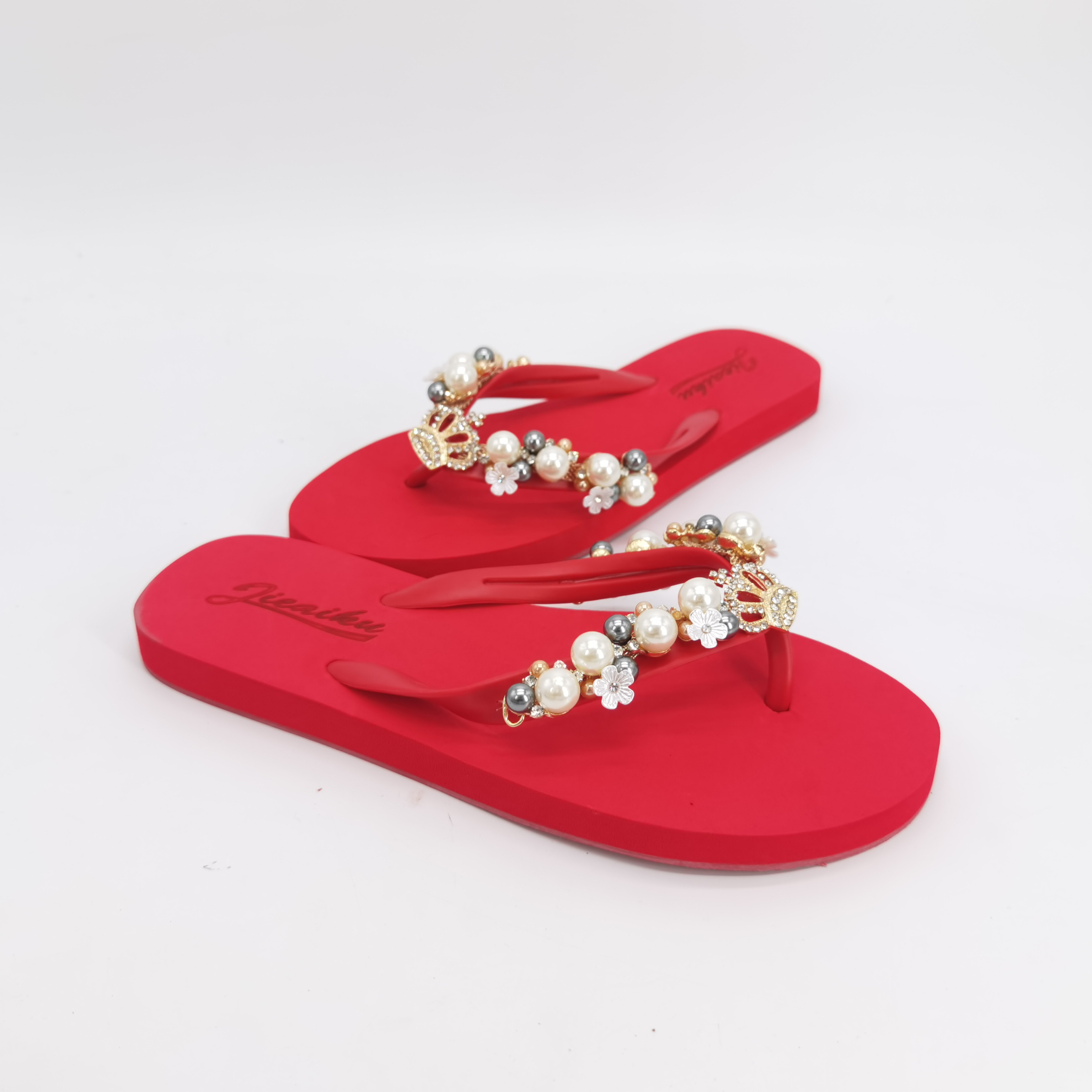 filles-tendance-ouvert-orteil-slip-sur-flip-flops-avec-support-de-la