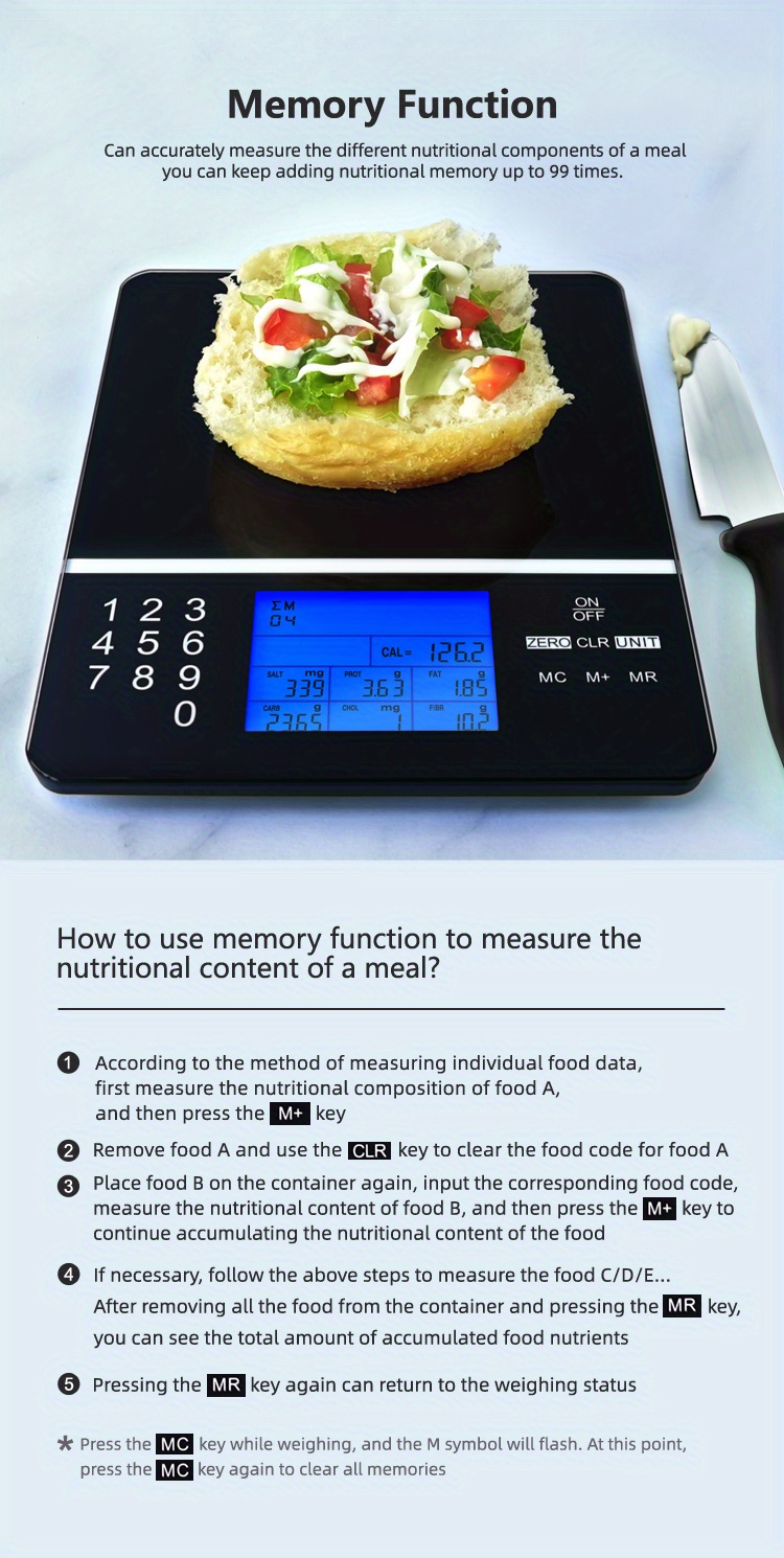 UNIWEIGH Balance alimentaire numérique avec compteur de calories, balance  de cuisine numérique 6,6 lb/3 kg, pour la perte de poids, la préparation  des repas, balance de cuisine électronique avec écran : 
