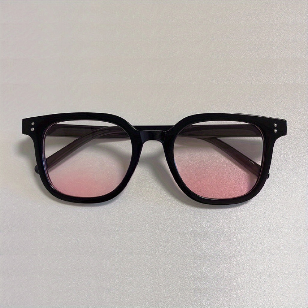 Women's Pink Lens Chunky Square Frame Sunglasses