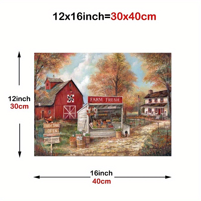 1pc Rustic Farm Canvas Wall Art Poster Vintage Country Canvas Wall Art