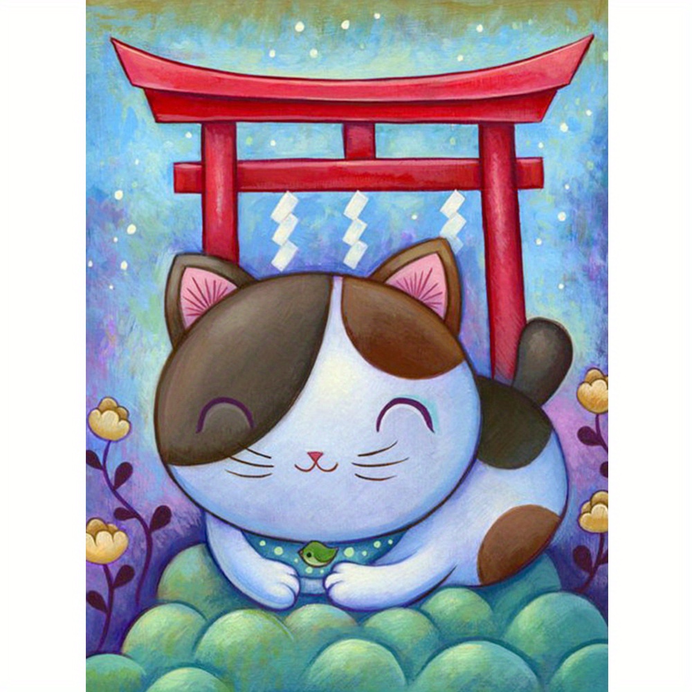 Maneki Neko Japanese Lucky Cat - Diamond Paintings 