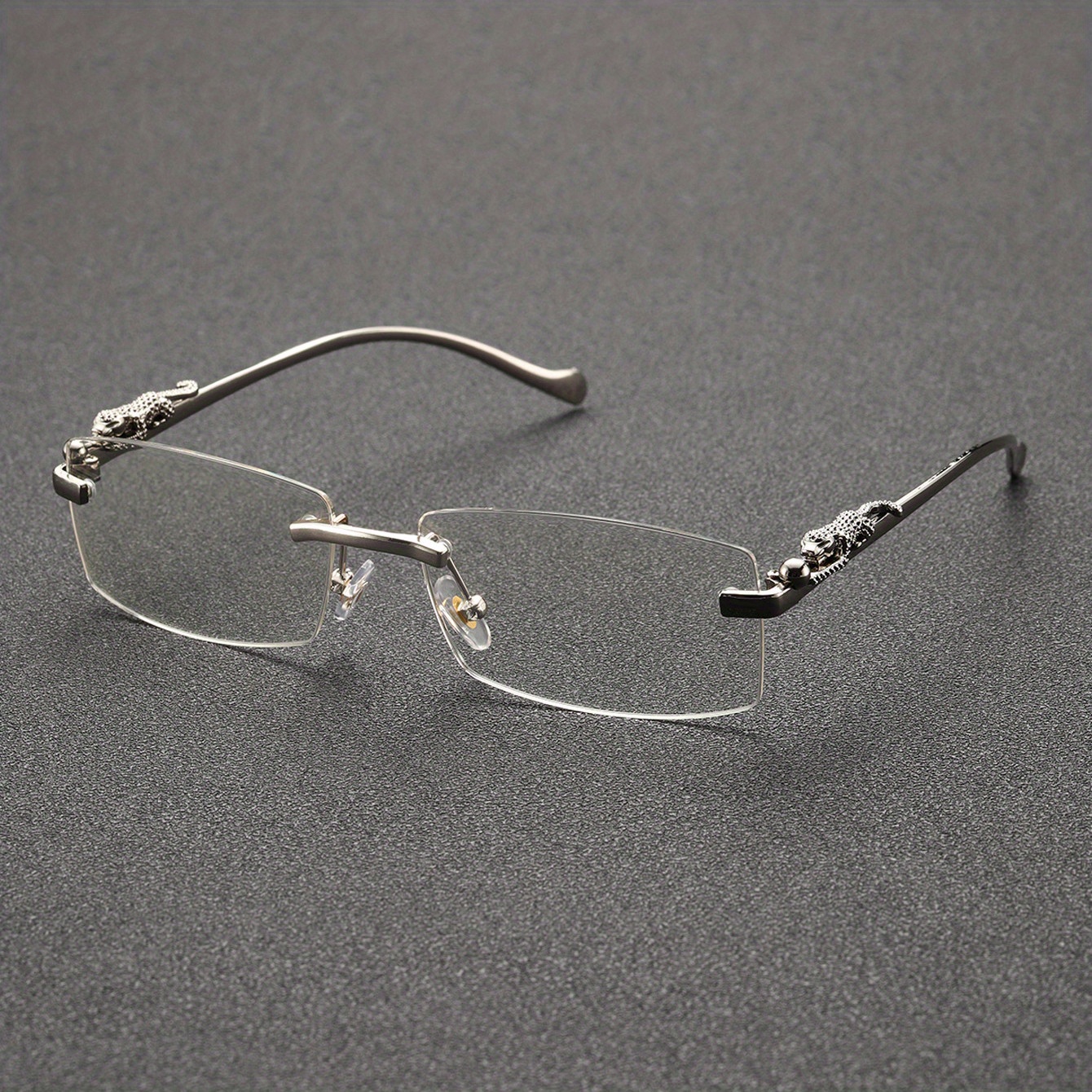Fashion Men's Glasses Men Rimless Metal Square Glasses, ideal choice for  gifts