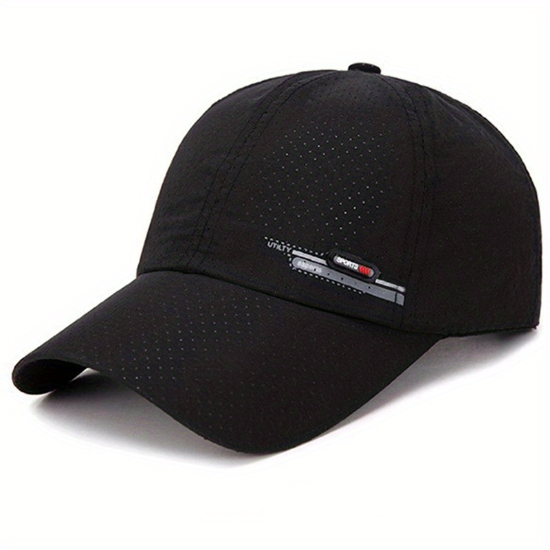 Quick Drying Breathable Solid Sunshade Baseball Cap (Black)