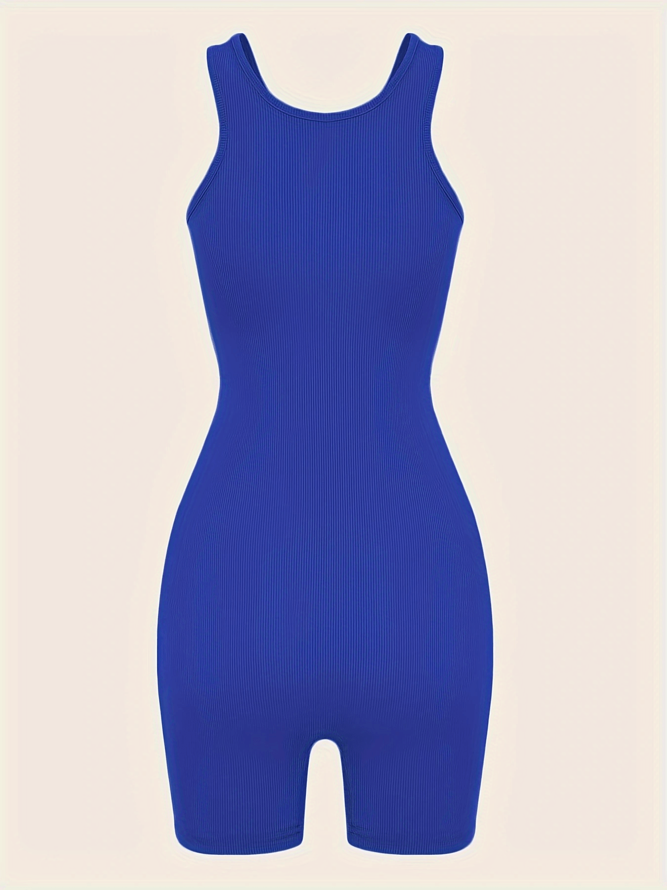 Solid Bodycon Rompers Sexy Sleeveless Crew Neck Workout - Temu Canada