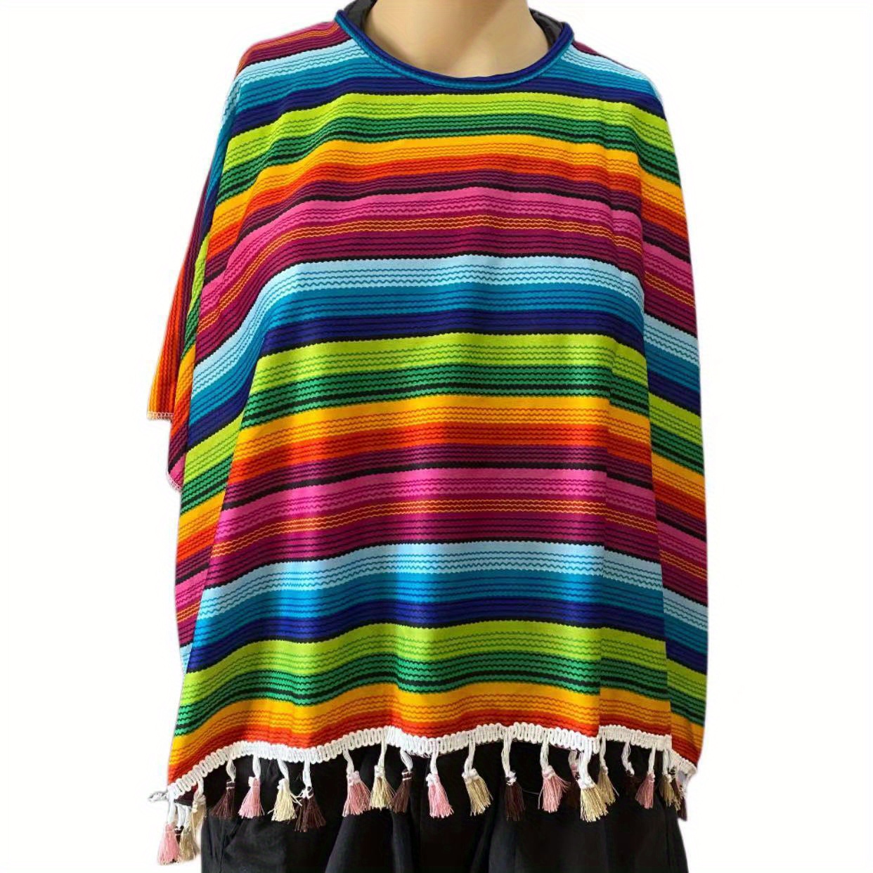 Costume o poncho messicano multicolore per uomo