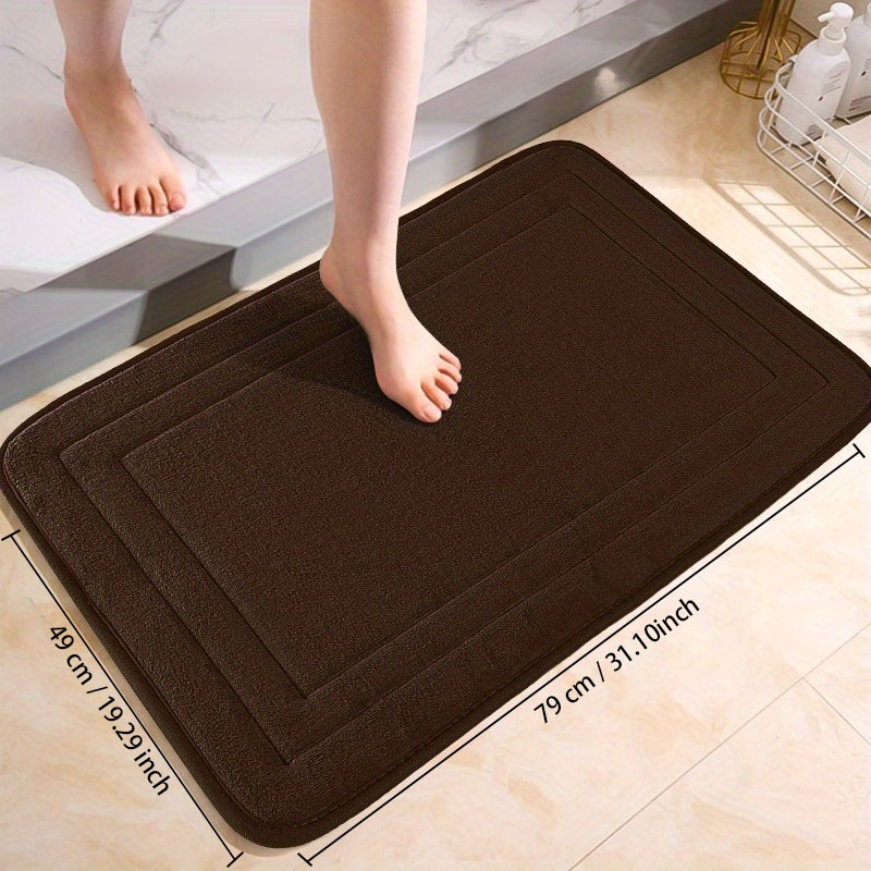 3Pcs Bath Mats for Bathroom Non Slip, Memory Foam Bathroom Rugs, Absorbent Bath  Mat Set, Quick Dry Bath Mat, Brown 