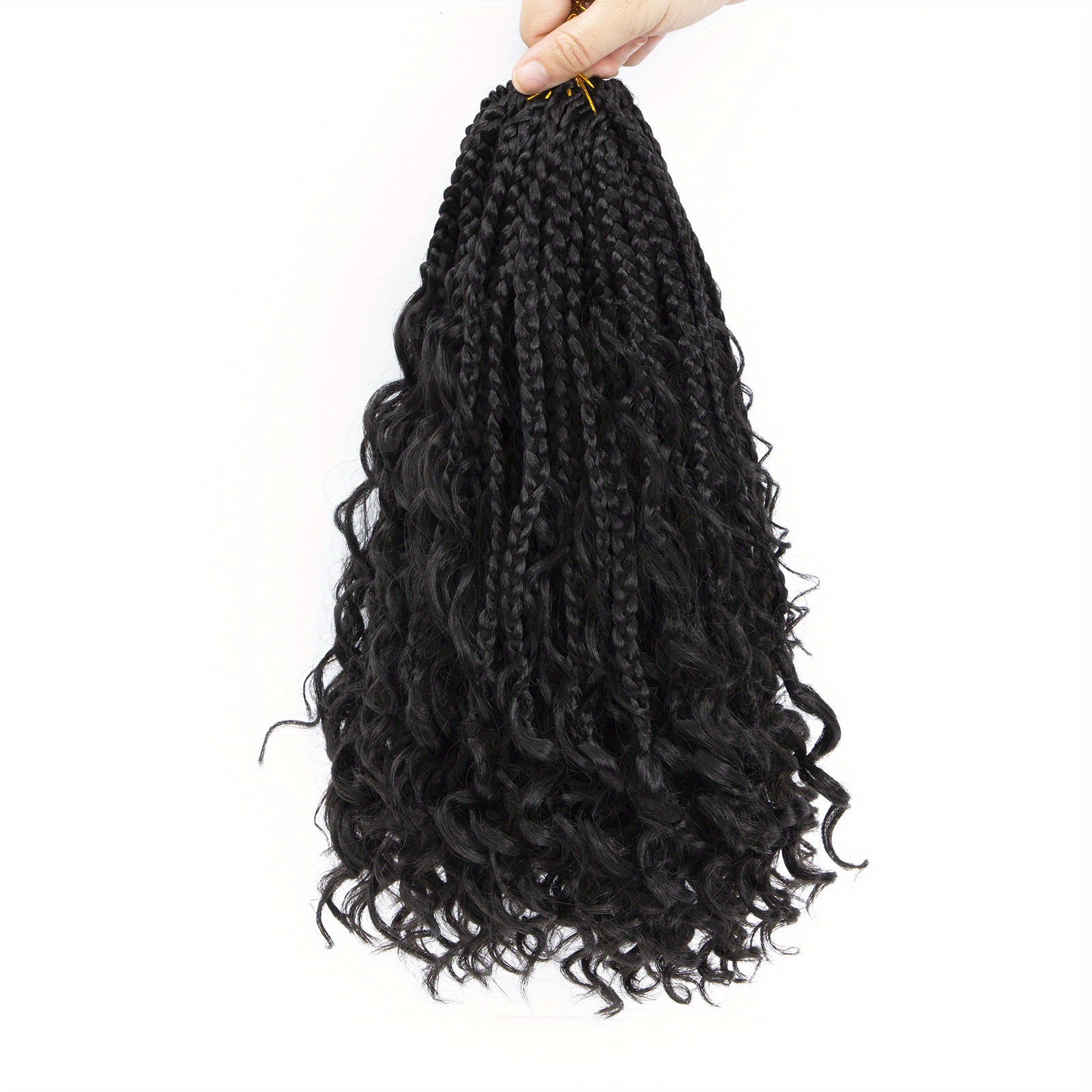  Goddess Box Braids Crochet Hair for Woman 12 Inch 7 Packs  Short Pre-looped Crochet Box Braids Curly Ends Bohemian Hippie Braids  Synthetic Braiding Hair Extension (1B) : Beauty & Personal Care
