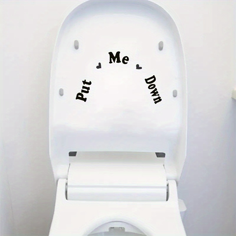 1pc Saloon Car Decals Toilet, Toilet Seat Novelty Sticker The Toilet, Interesting Remind Stickers, Bathroom Decoration Accessories Rv Toilets