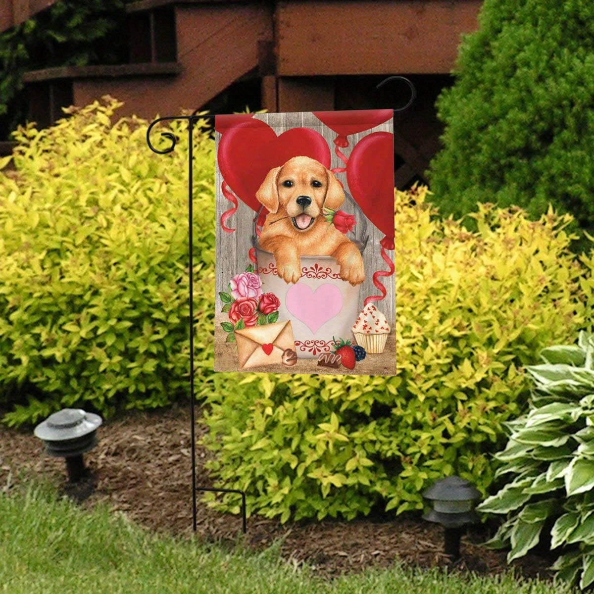 1pc happy valentines dogs house flag puppy love humor puppy love letter roses diamond art kits for adults kids beginners details 1