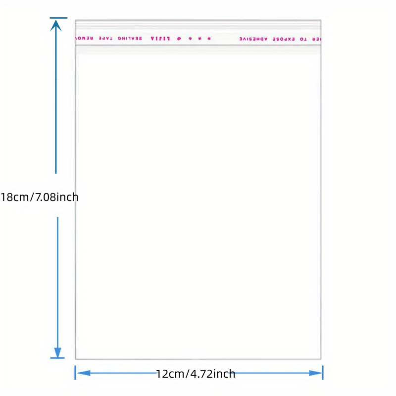 100pzas Bolsas Celofán Gruesas Transparentes Autoadhesivas - Temu
