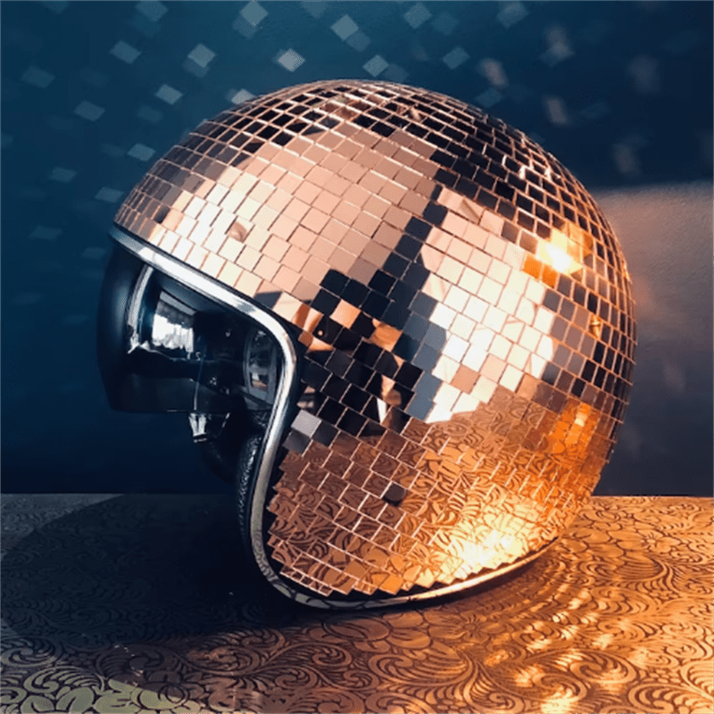 Discokugel Hüte Disco Helm, Disco Kugel Disco Helm, Disco Kugelhelm, DiscoKugel Spiegel Hut Mit Einziehbarem Sonnenschutz
