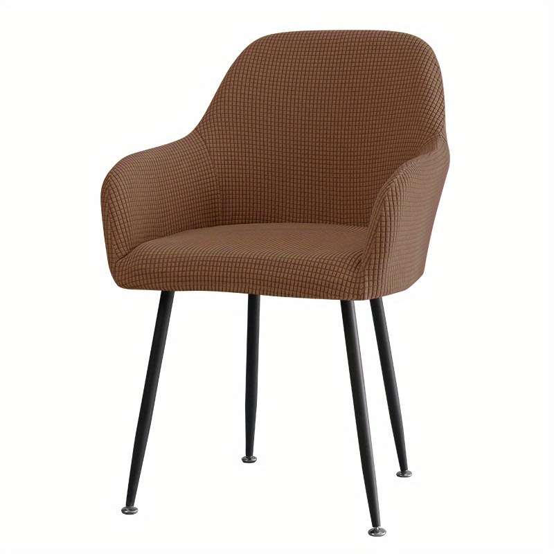 TEMU 1pc Modern Elastic Polyester Chair Cover With Armrests, Design, Machine Washable, 8% Spandex & 92% Polyester, One-piece Dining Chair Protector