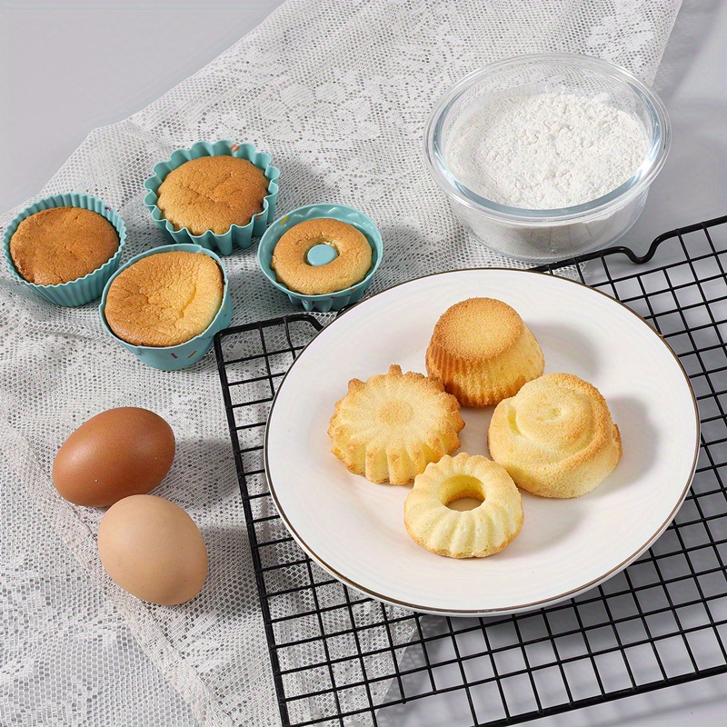 Upors 12pcs Silicone Mold Heart Cupcake Soap Silicone Cake Mold Muffin  Baking Mold Tools Bakery Pastry Tools Bakeware Kitchen