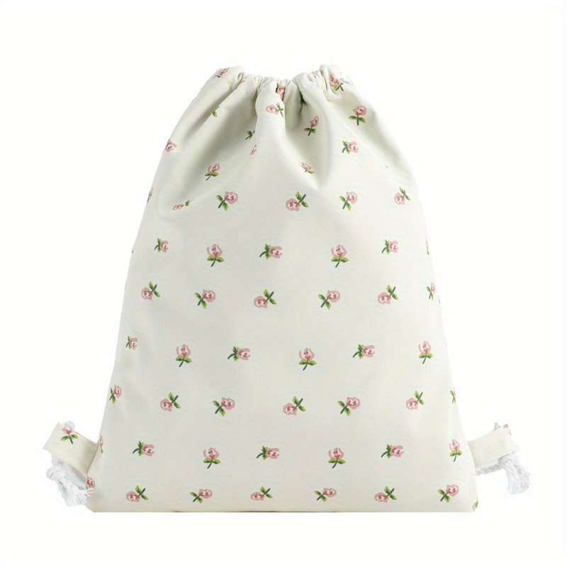 Pink Leopard Pattern Drawstring Backpack Lightweight Daypack