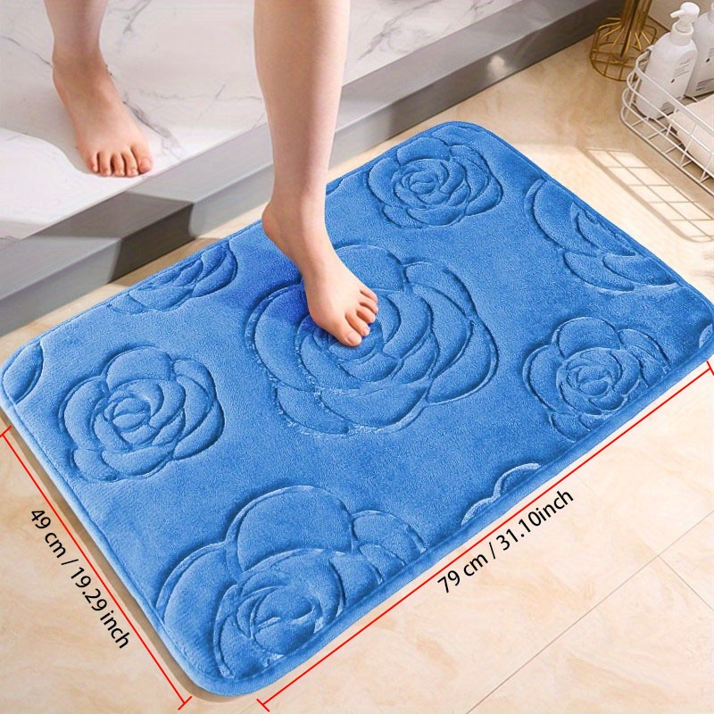 Silicone Bath Mat Non-Slip Shower Bathroom Rug Memory Foam Carpet Foot Mat  Floor