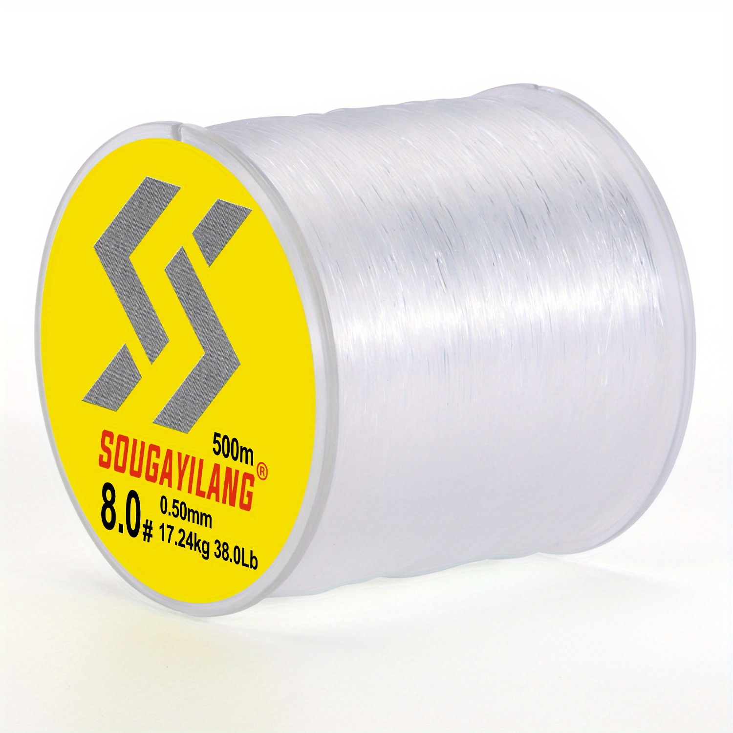 Sougayilang Fishing Line Nylon String Cord Clear Fluorocarbon Strong  Monofilament Fishing Wire-Purple-8.0#