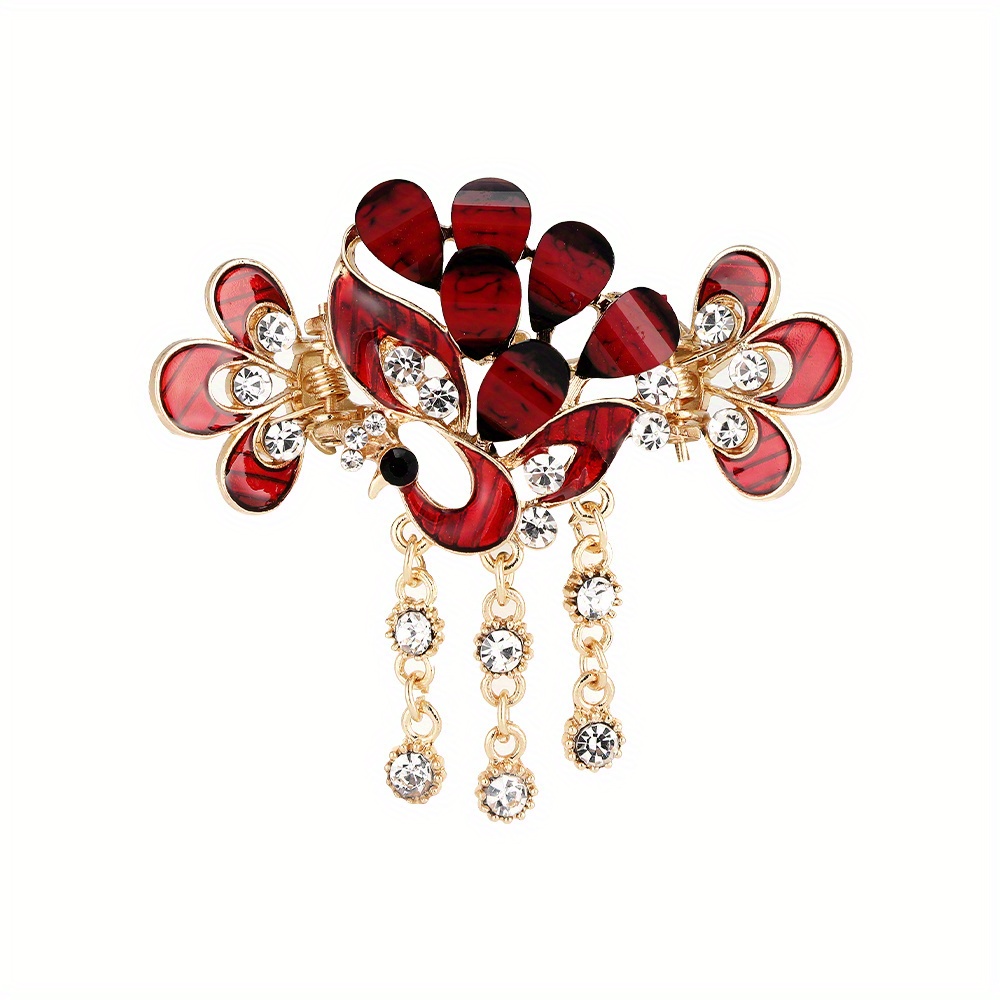 Vintage Butterfly Flower Hair Clips Crystal Rhinestone - Temu