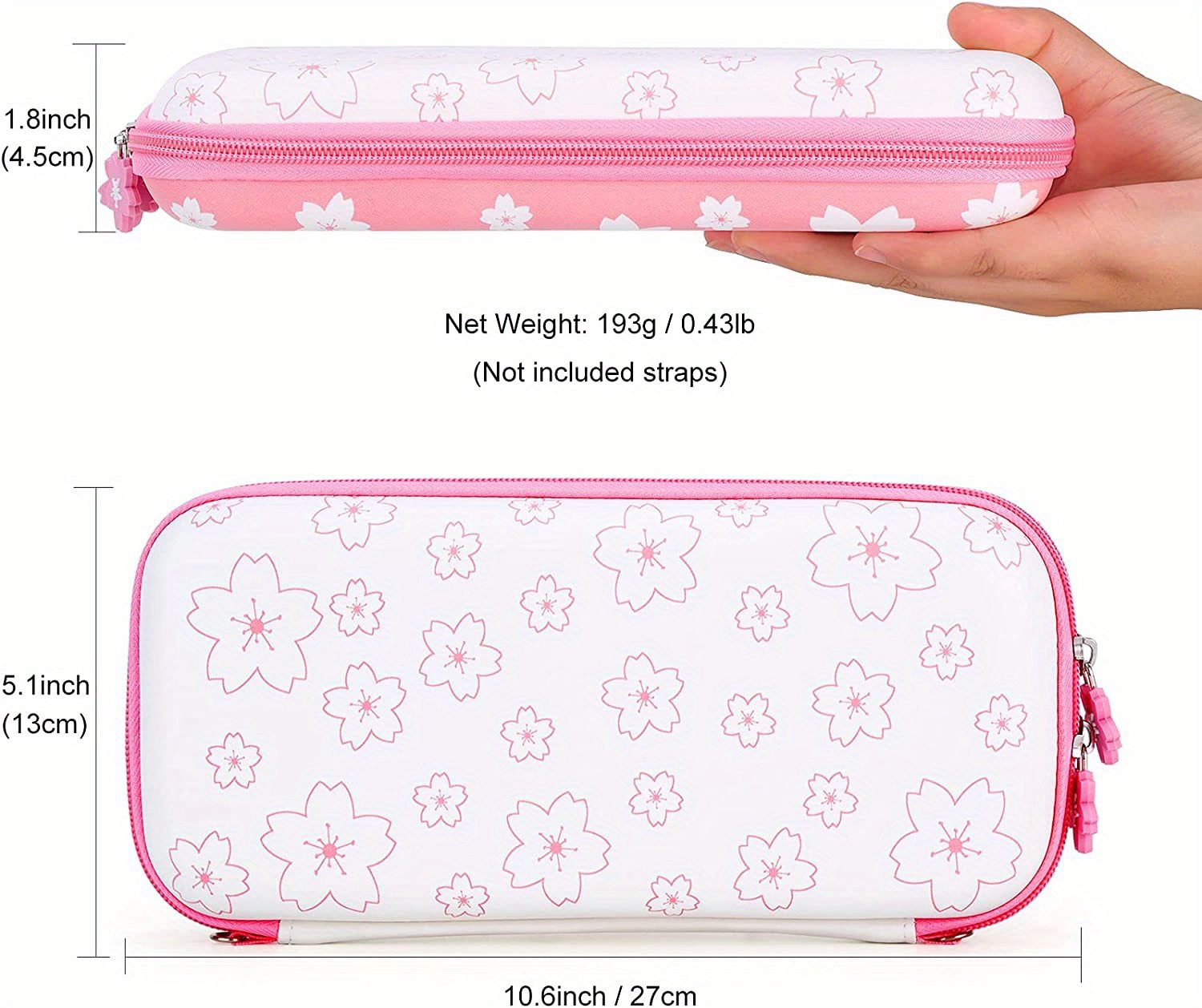 cute pink cherry blossoms storage bag cover case for nintendo switch portable travel carrying bag game accessories details 6
