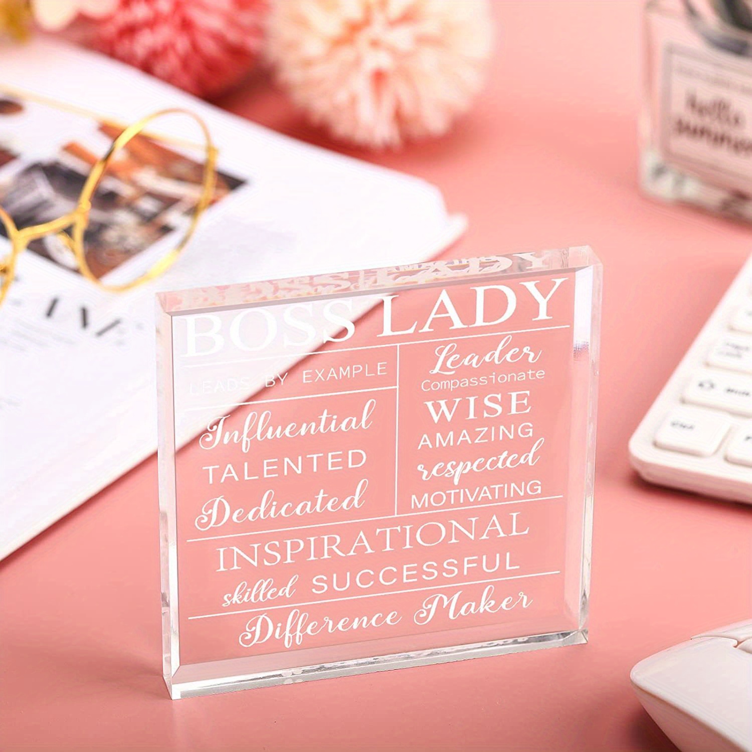 Gifts For Women Acrylic Desk Lady Office Decor Inspirational Quotes  Appreciation Keepsake And Paperweight For Birthday Christmas Gift(white,  Classic Style) - Temu