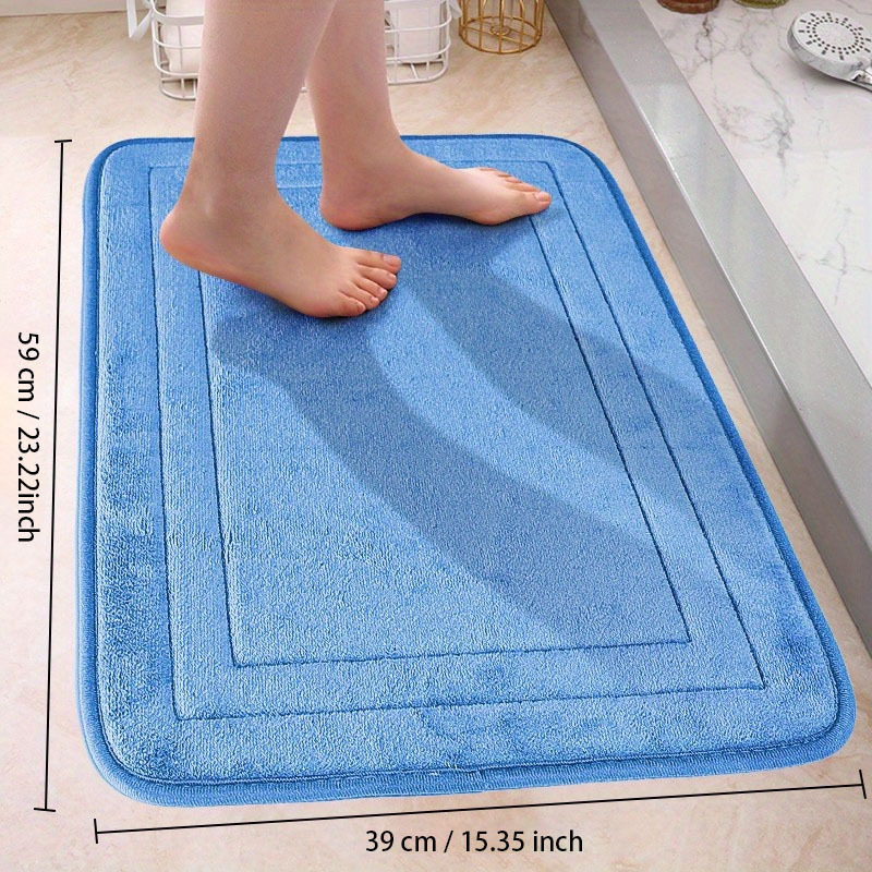 Unique Bargains Memory Foam Bathroom Mat Non Slip Soft Bath Mats Rugs  Machine Washable 2 Pcs Blue : Target