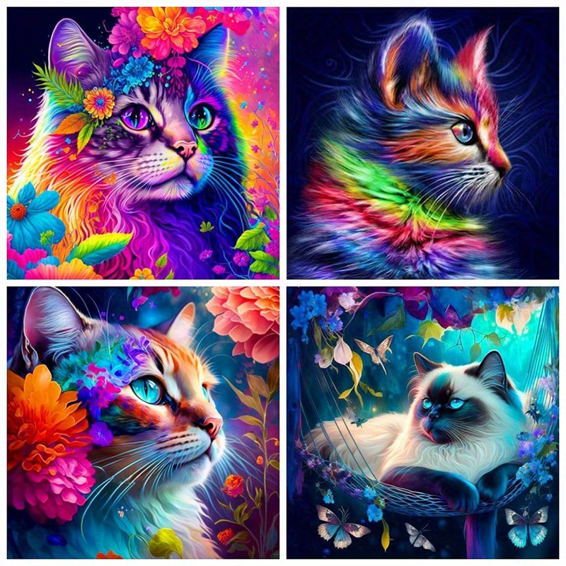 Abstract Colorful Cats - Diamond Paintings 