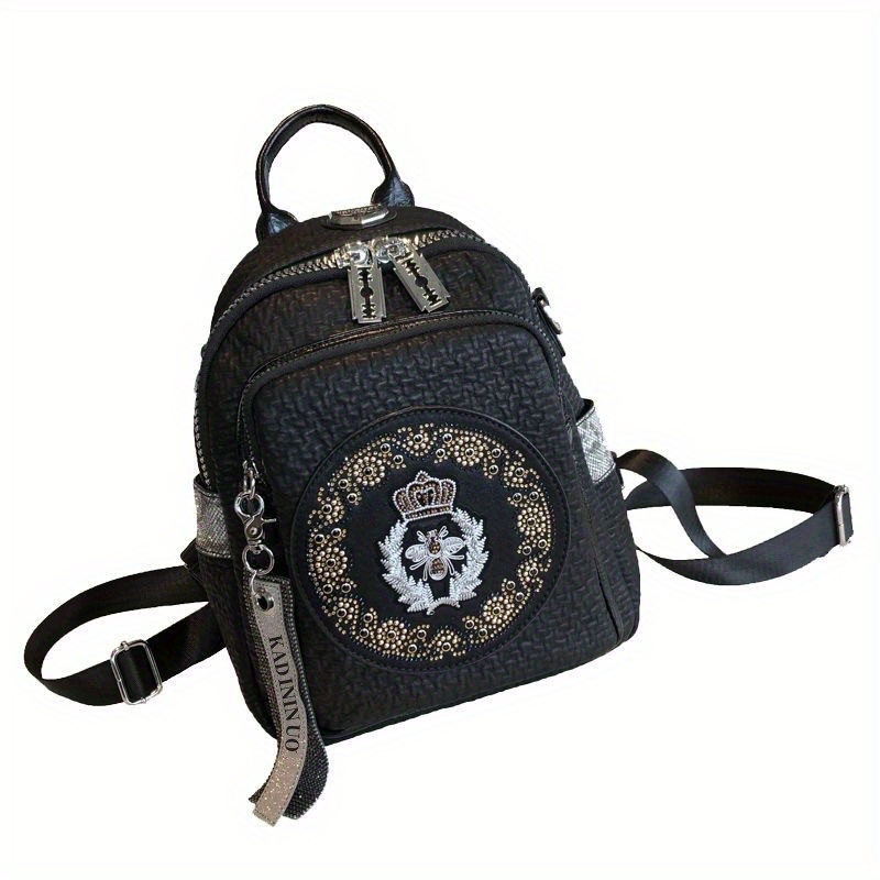 Fashion Rhinestone Backpack Purse, Women's Two-way Shoulder Bag, Casual  Travel Schoolbag With Shoulder Strap - Temu