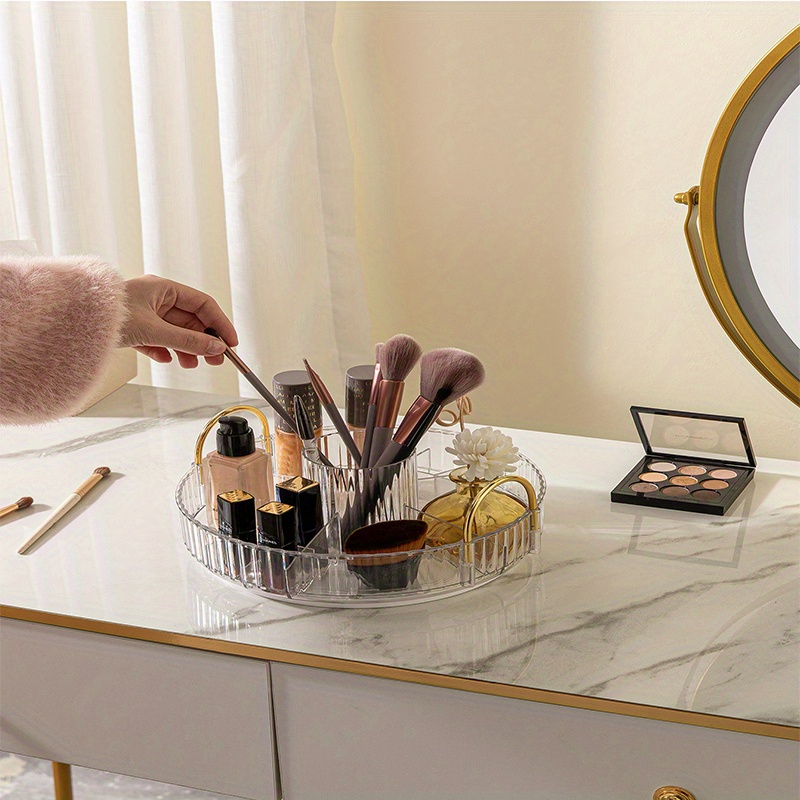 COMVTUPY 360° Rotating Makeup Organizer, Adjustable Layer Skincare Organizer  with Brush Holder Perfume Tray, Cosmetics Organizer For Vanity Bathroom  Countertop, (Clear) - Yahoo Shopping