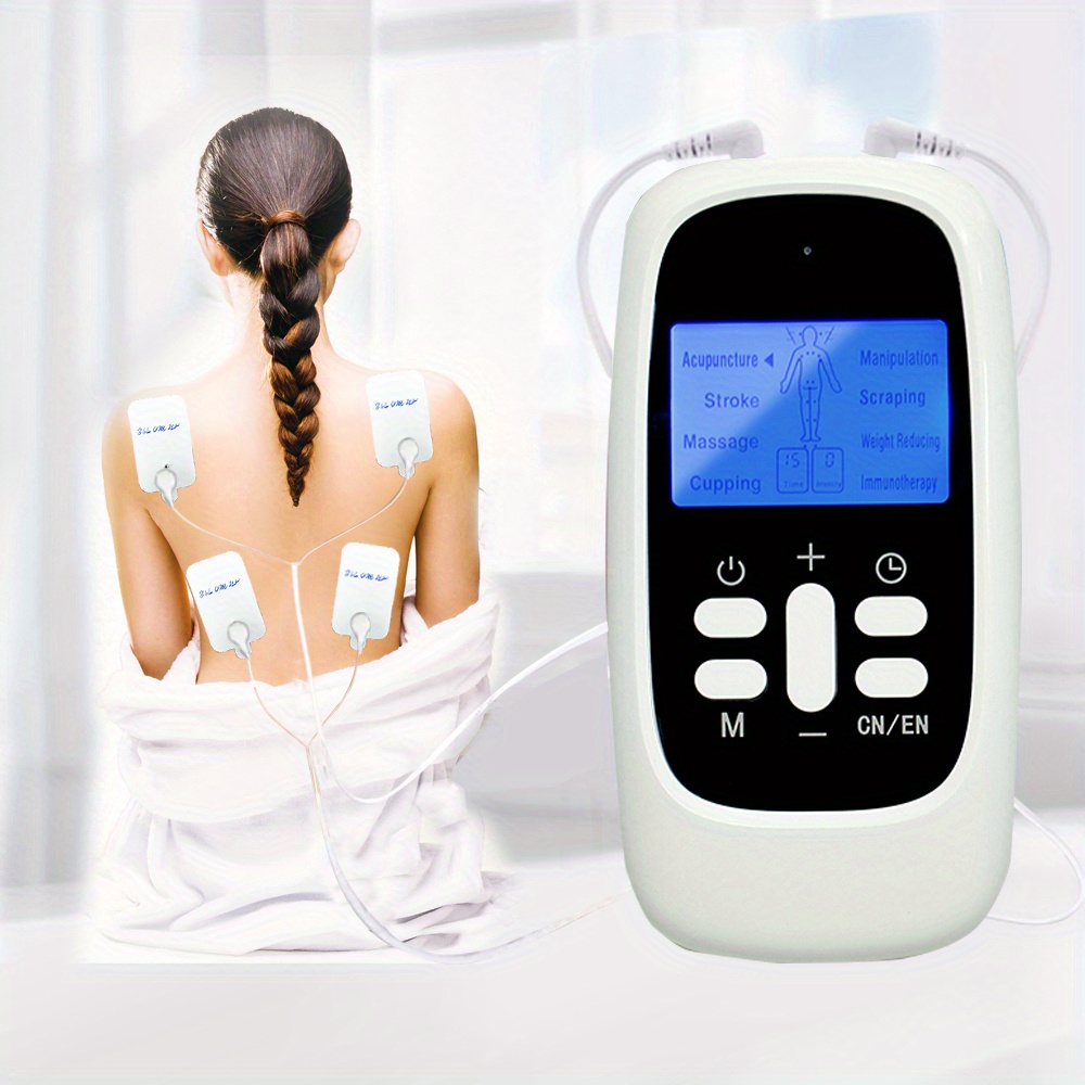 Rechargeable Tens Unit With 24 Modes And 8 Electrode Pads - Dual Channel Muscle  Stimulator For Pain Relief And Therapy - Digital Electronic Pulse Massager  - Temu United Arab Emirates