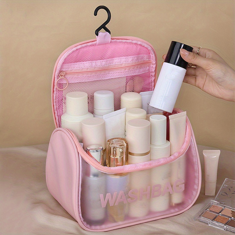 Bolsa de maquillaje transparente, neceser de viaje para cosméticos,  organizador de maquillaje transparente, bolsa de almacenamiento  transparente