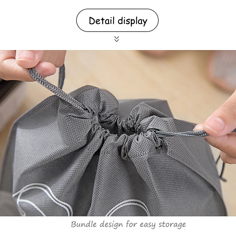 1pc Travel Shoe Storage Bag, Durable Non-woven Fabric, Drawstring Closure, Anti Yellowing, Moisture-proof, Perfect For Travel And Cushioning - Keep Shoes Free From Dust