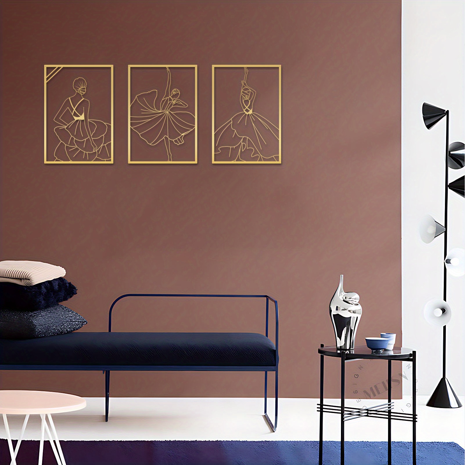 DanceeMangoos Gold Female Wall Decor Set- Minimalist Nude Single Line Art,  Modern Abstract Female Sexy Body Unique Wall Art Print Poster for Bedroom  Decor Room (Sexy Back) 