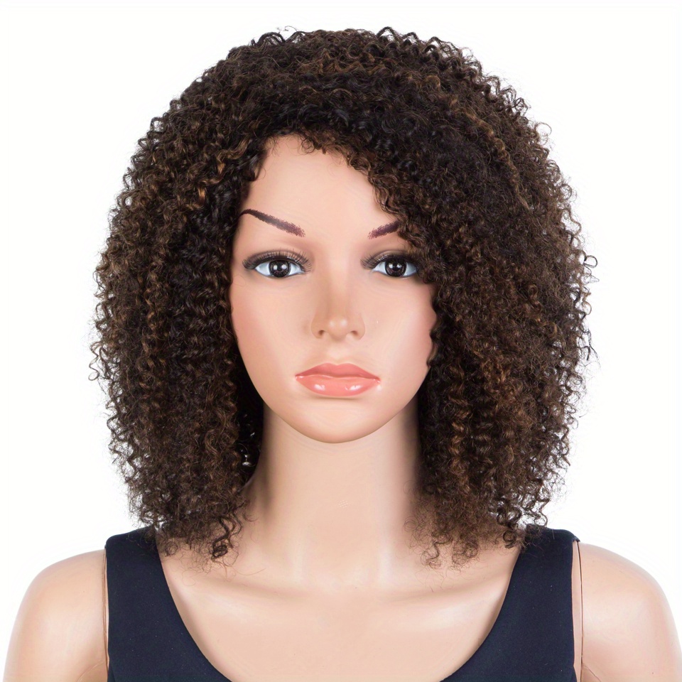 Highlighted Afro Human Hair Wig Ombre Highlights Temu Canada