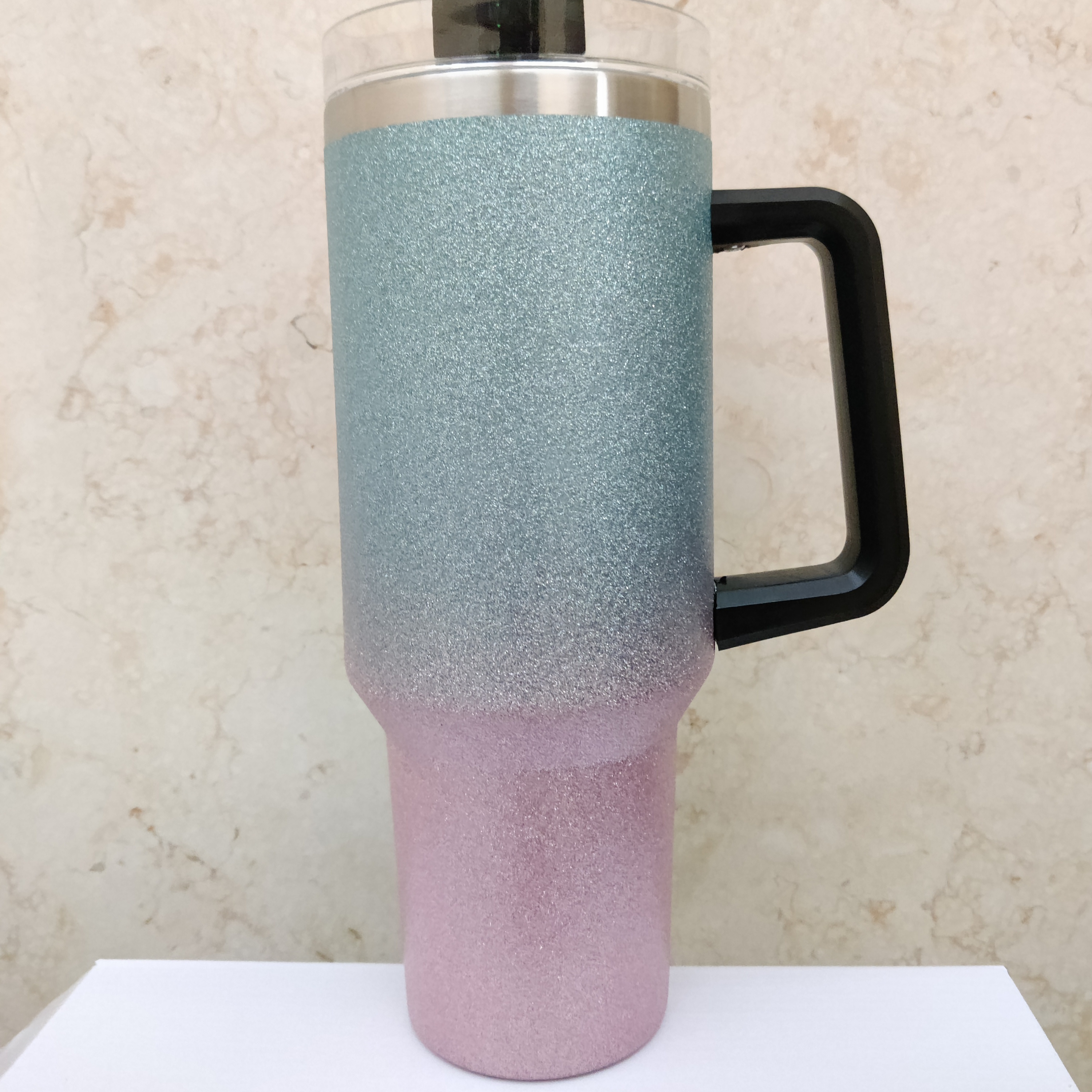 Shiny Glitter Tumbler With Lid And Straw Stainless - Temu