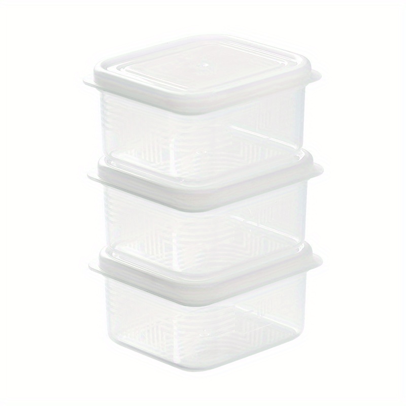 2 Pack Clear Fridge Fresh-keeper Box with Flip Lid,Stackable