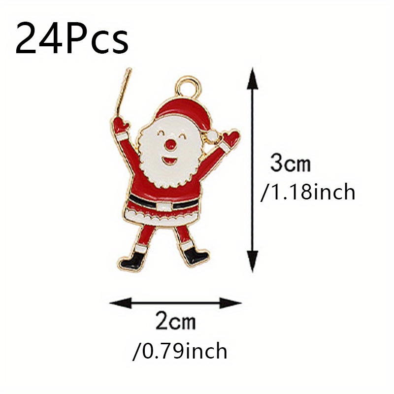 20pcs Red Christmas Santa's Hat Charm, Golden Metal Enamel Small Charms for Holiday Party Jewelry, Jewels Making,Temu