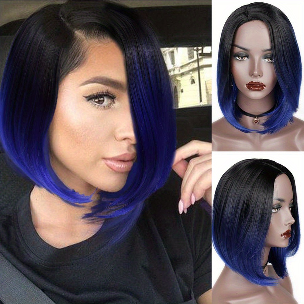 Ombre Red Short Bob Wig for Women