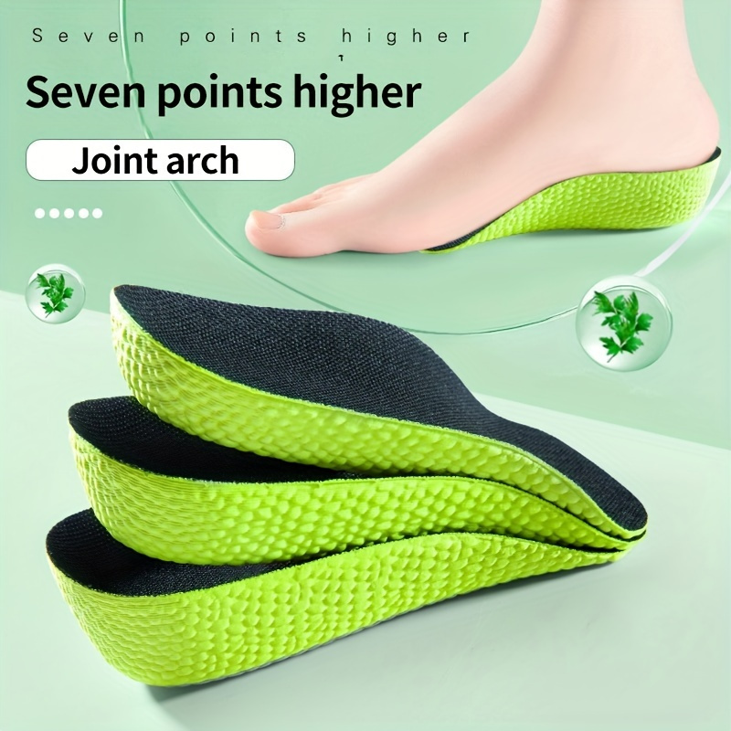1.5-3.5cm (0.59-1.38in) Invisible Height Increase Insoles Light Weight Soft Elastic Arch Support Breathable Heel Lifting Inserts Arch Support Heel Lift Memory Foam Shoe Pads Orthopedic Soles