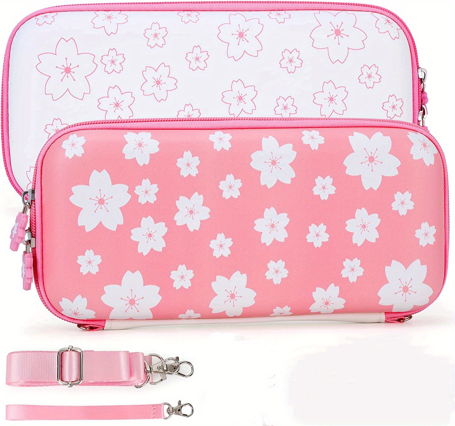 cute pink cherry blossoms storage bag cover case for nintendo switch portable travel carrying bag game accessories details 5