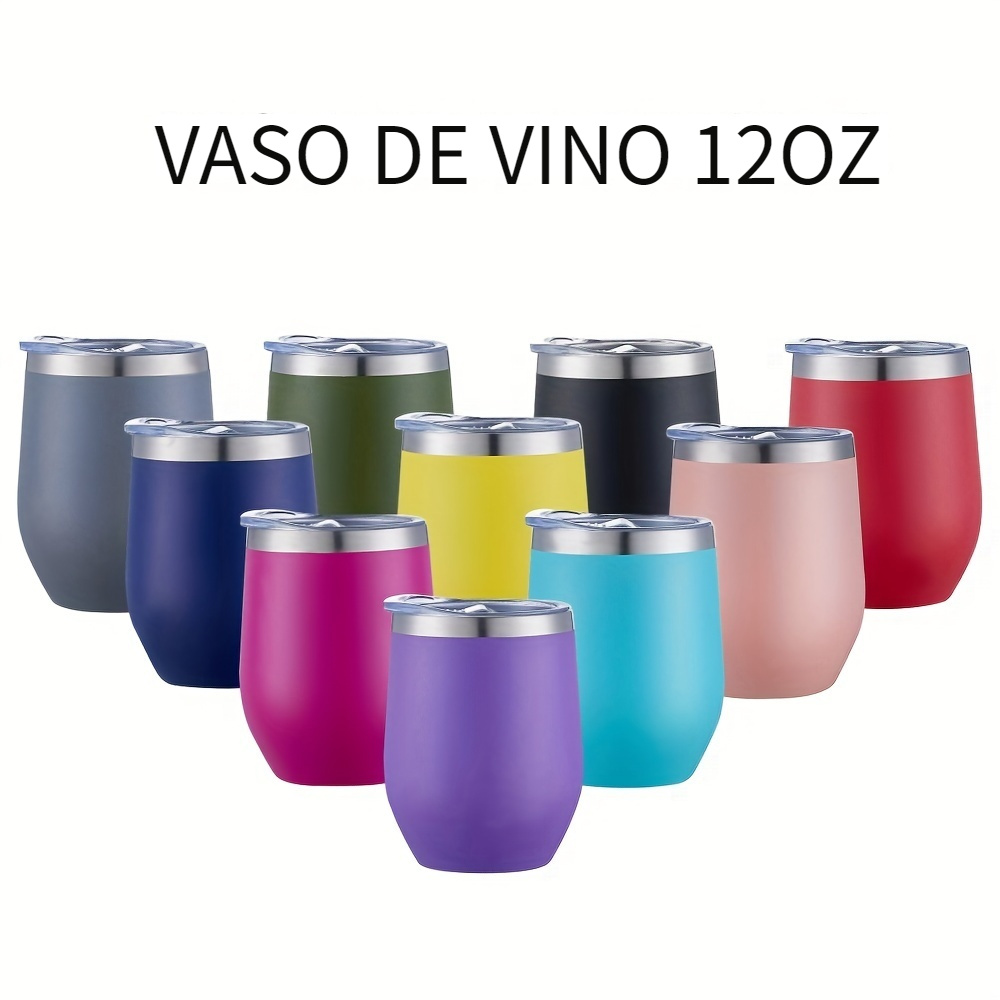 2 Copas de Vino de Vidrio con Doble Pared de Cristal 350 ml en