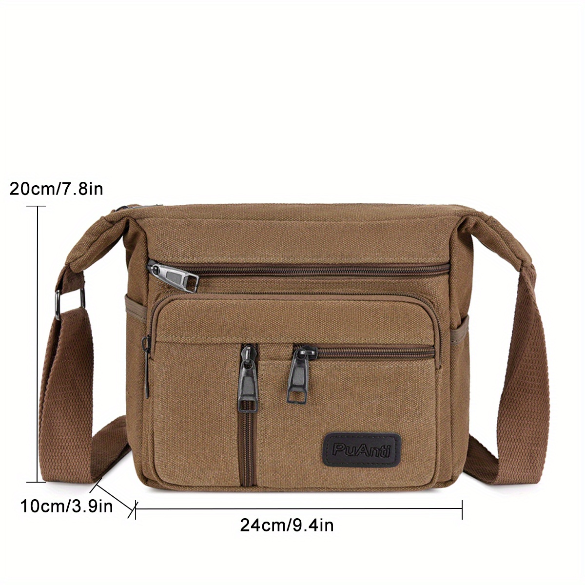 Men Shoulder Bag Messenger Bags Small Canvas Cross Body Bag Casual Travel  Phone Bag Handbag with Multiple Pockets for School Working Hiking