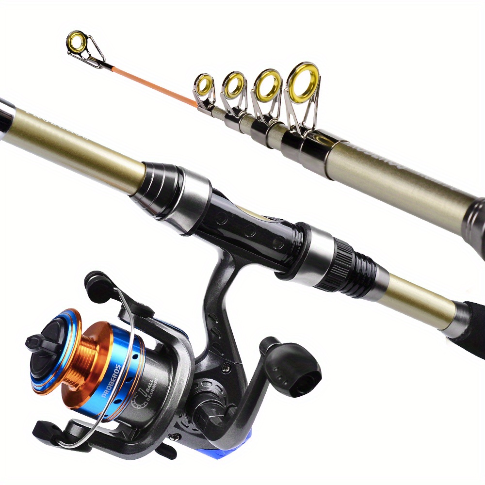 Portable Fishing Rods Carbon Fiber Fishing Rod 2.1-3.6m Telescopic Fishing  Combo Portable Rod and 5.2:1 Gear Ratio Fishing Reel Fishing Tackle