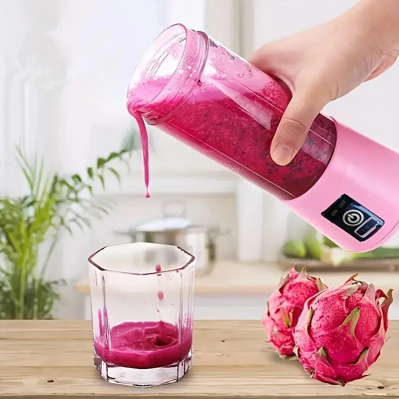 380ml portable blender with 6 blades rechargeable usb make delicious juices shakes smoothies and more on the go details 5
